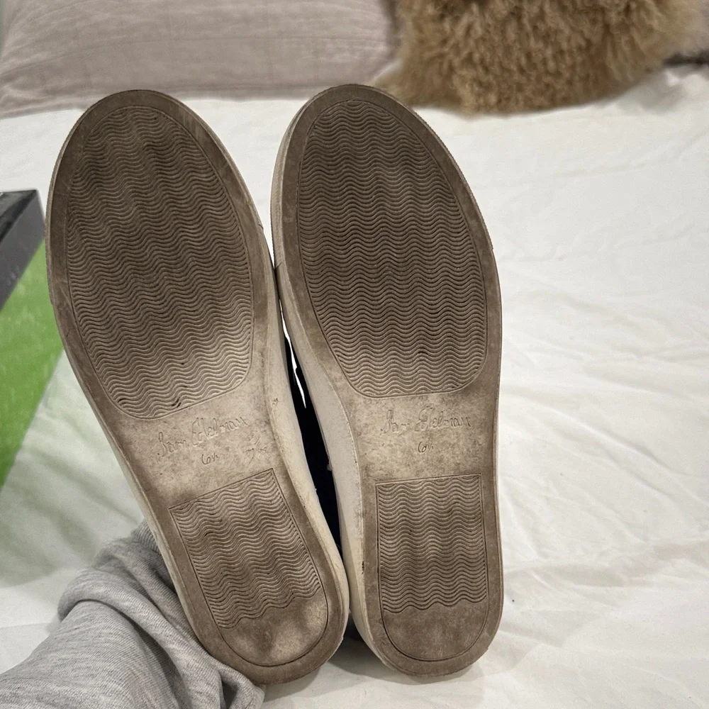 Sam Edelman Navy Velvet Slip-On Sneakers - Picture 2 of 4